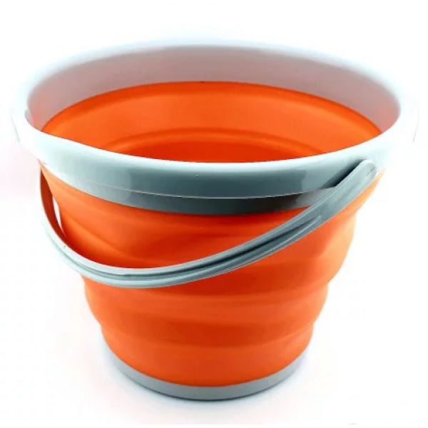 

Ведро складное силиконовое круглое 10 л CYAN Orange