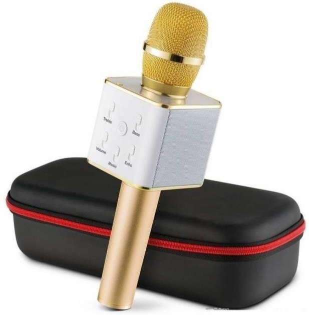 

Беспроводной караоке микрофон с колонкой VST Q7 в чехле Gold PRO