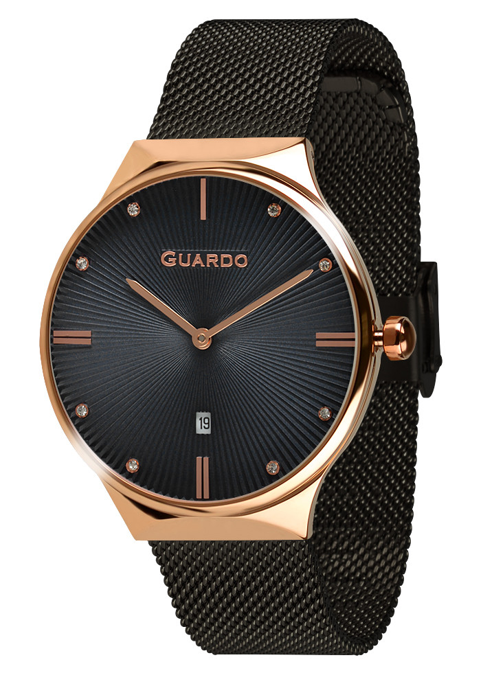 

Часы женские Guardo 012473-(1)-7 черно-золотые