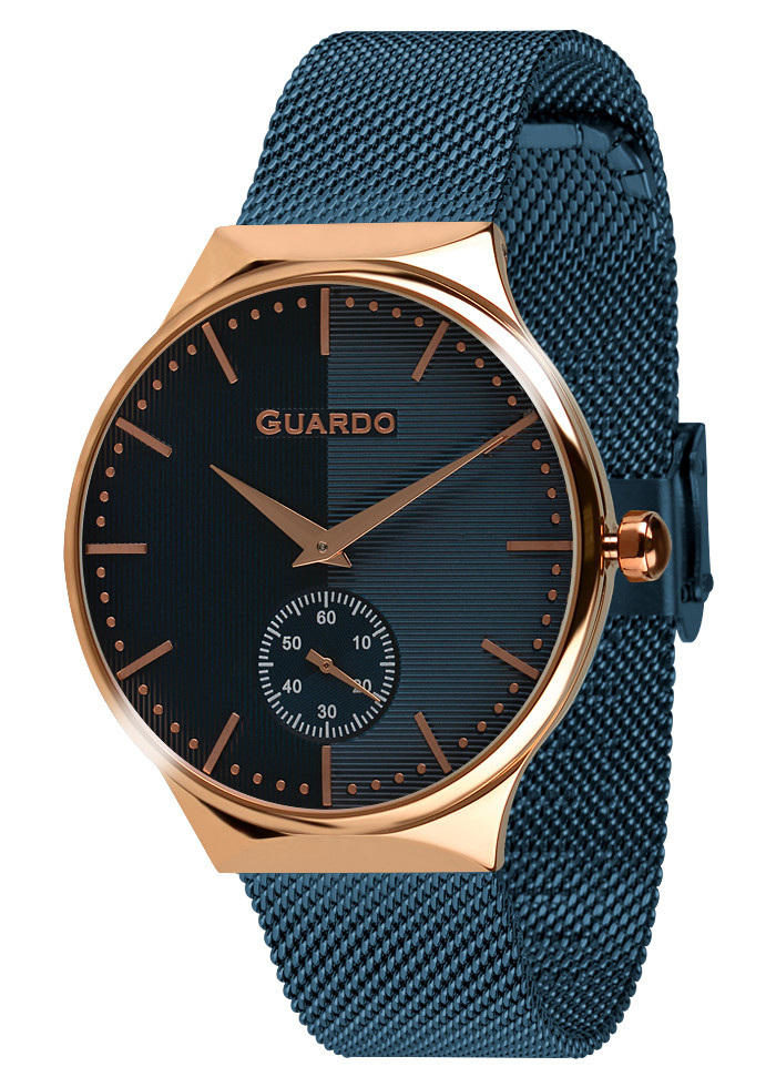

Часы женские Guardo золотые 012473-(2)-4 синие