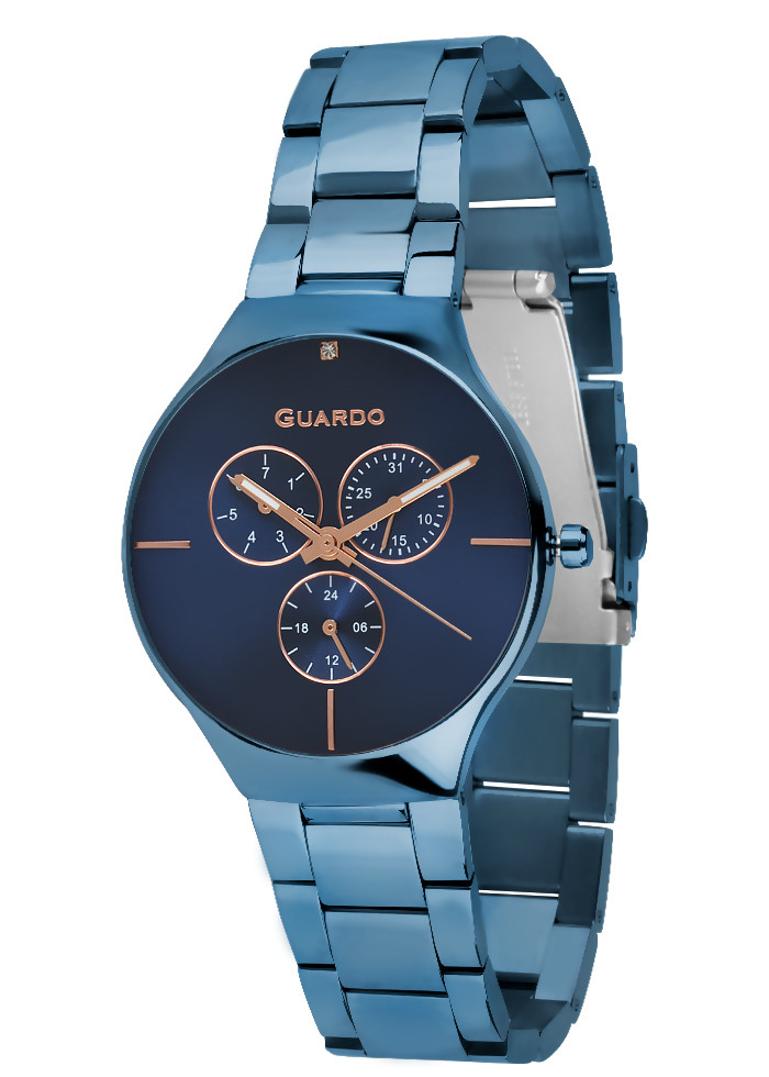 

Часы женские Guardo золотые B01398-(1)-7 синие