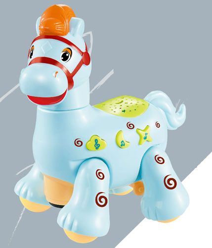 

Игрушка Музыкальная Лошадка D Jin Shang Lu синяя 8833