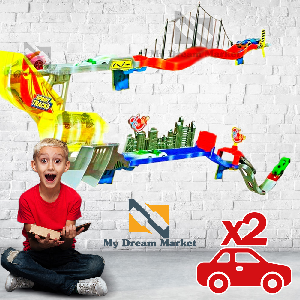 

Автотрек настенный ML 32463 - Детский автомобильный игровой трек игрушечный с 2 машинками для Настенной гонки увлекательный веселой игры для детей от 3 лет