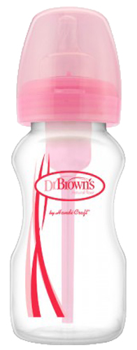 

Бутылочка для кормления с широким горлышком Dr. Brown's 270 мл 1 шт Розовая (WB91305-ESX) (072239306666)