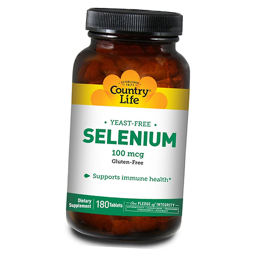 

Селен, Бездрожжевой L-Селенометионин, Selenium 100, Country Life 180таб (36124062)