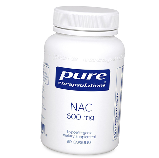

Ацетилцистеин, NAC 600, Pure Encapsulations 90капс (70361011)