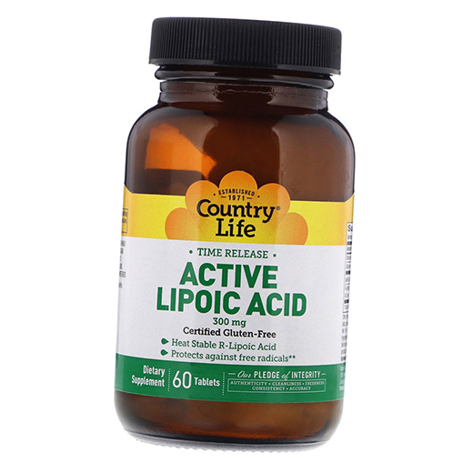 

Альфа Липоевая кислота, Active Lipoic Acid 300, Country Life 60таб (70124002)