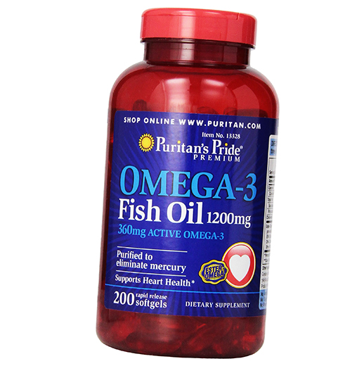 

Омега 3, Omega-3 Fish Oil 1200, Puritan's Pride 200гелкапс (67367010)