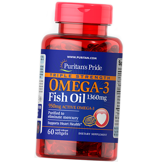 

Омега 3, Omega-3 Fish Oil 1360, Puritan's Pride 60гелкапс (67367012)