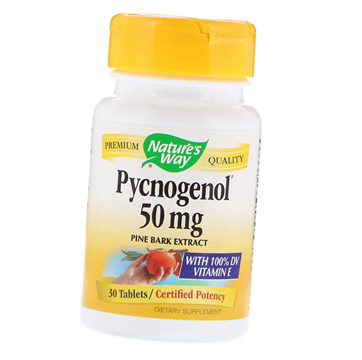 

Пикногенол с Витамином Е, Pycnogenol 50, Nature's Way 30таб (70344001)