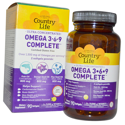 

Омега 3 6 9, Omega 3-6-9, Country Life 90гелкапс Лимон (67124001)