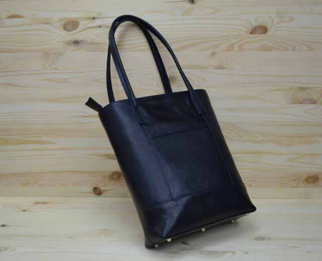 

Женская сумка Luxury Leather Accessories "Tote bag" из натуральной чёрной кожи