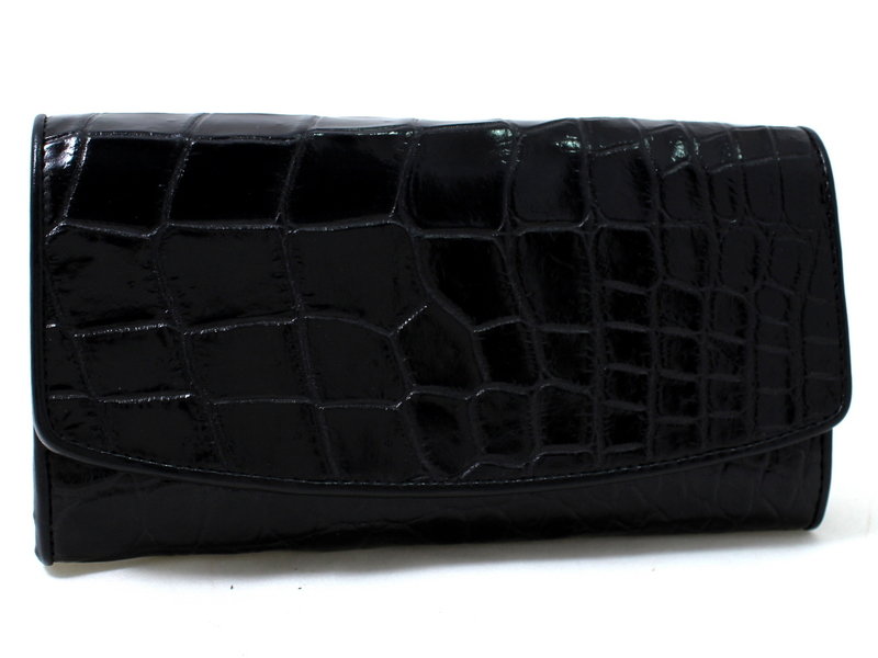 

Портмоне женское из кожи крокодила (NPCM 03 B Black) черный