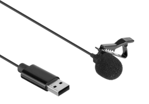 

Петличный микрофон для персонального компьютера или ноутбука с разьемом USB, черный + сумка