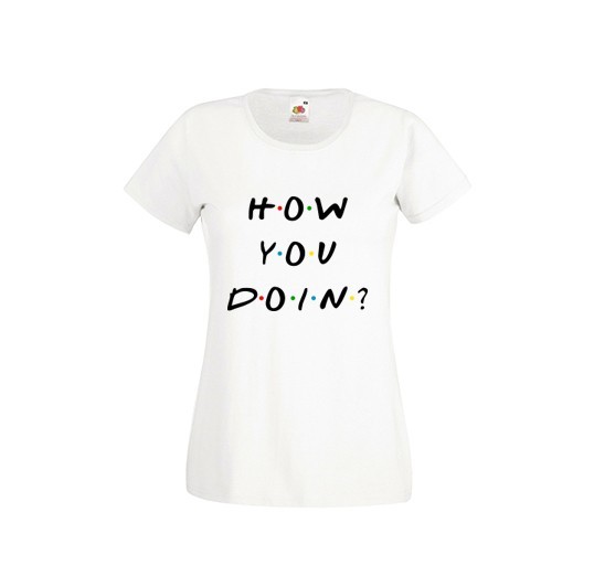 

Футболка Fruit of the loom How you doin  белая (D107, Футболка Fruit of the loom How you doin M белая (D107)