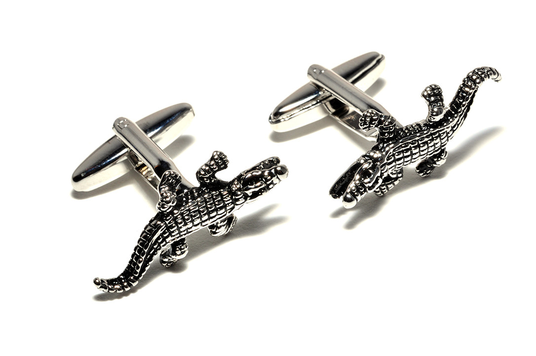 

Запонки Belvedero Alligator 14659cs крокодил серебристые