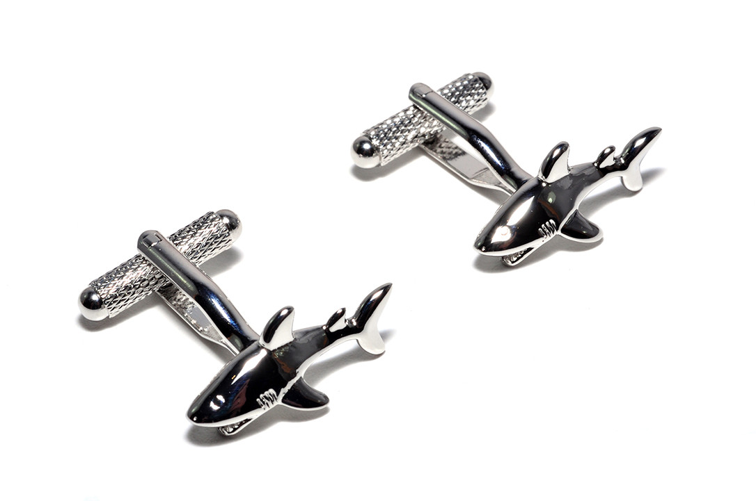 

Запонки Belvedero Shark 23529cs акулы серебристые