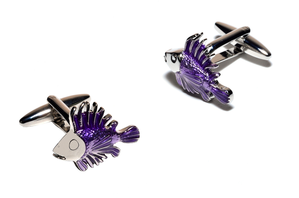 

Запонки Dragon Fish 23559cs фиолетовые
