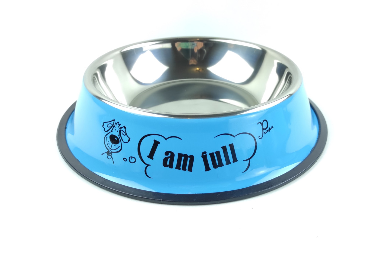

Миска для собак металлическая DogClub Print 1.2л