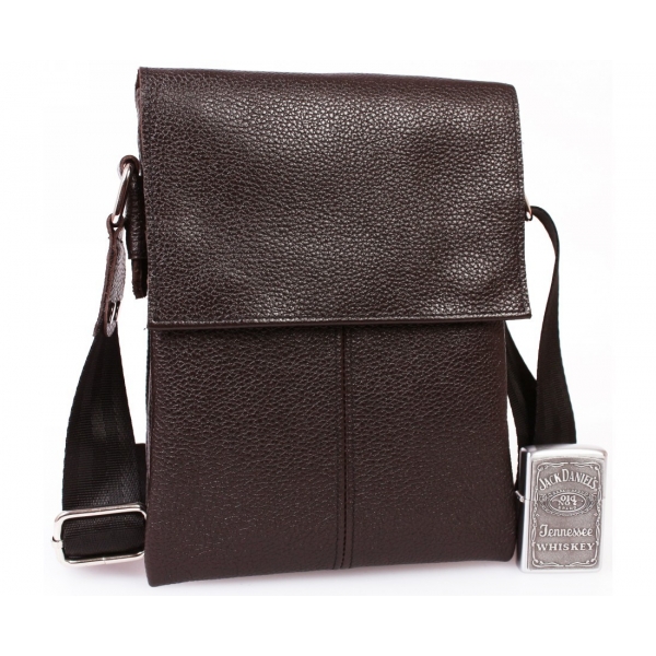 

Мужская кожаная сумка для бумажника и телефона CasualStyle SM-4385 коричневая