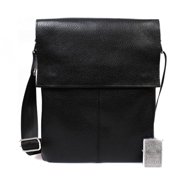 

Кожаная мужская повседневная сумка через плечо CasualStyle SM-4374 черная