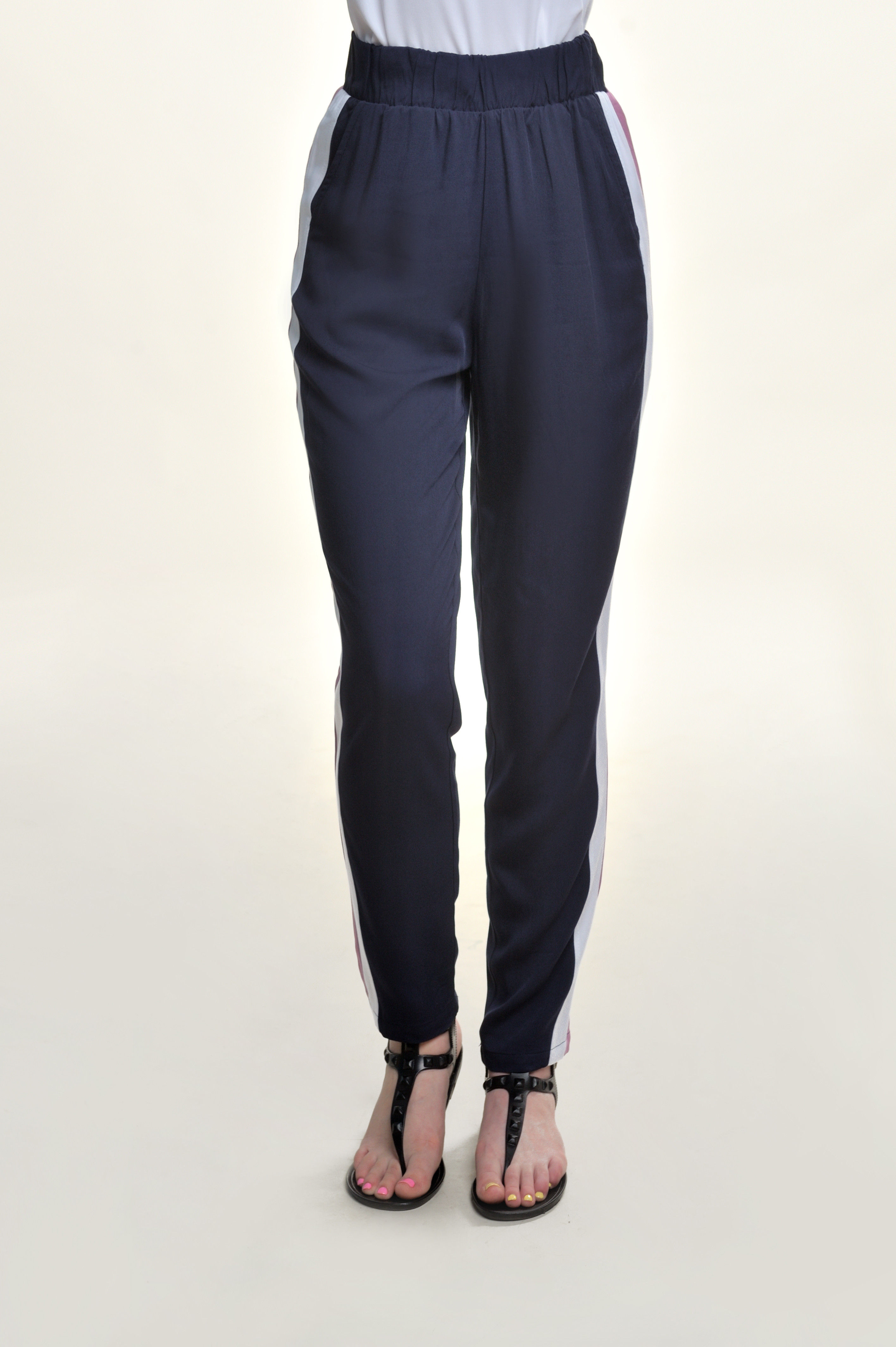 

Брюки Wear me с завышеной талией трехцветные XS Синий 1w/17/75