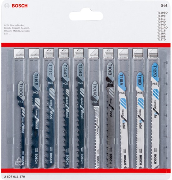 

Пиляльні полотна для лобзика Bosch Wood and Metal 10 шт.