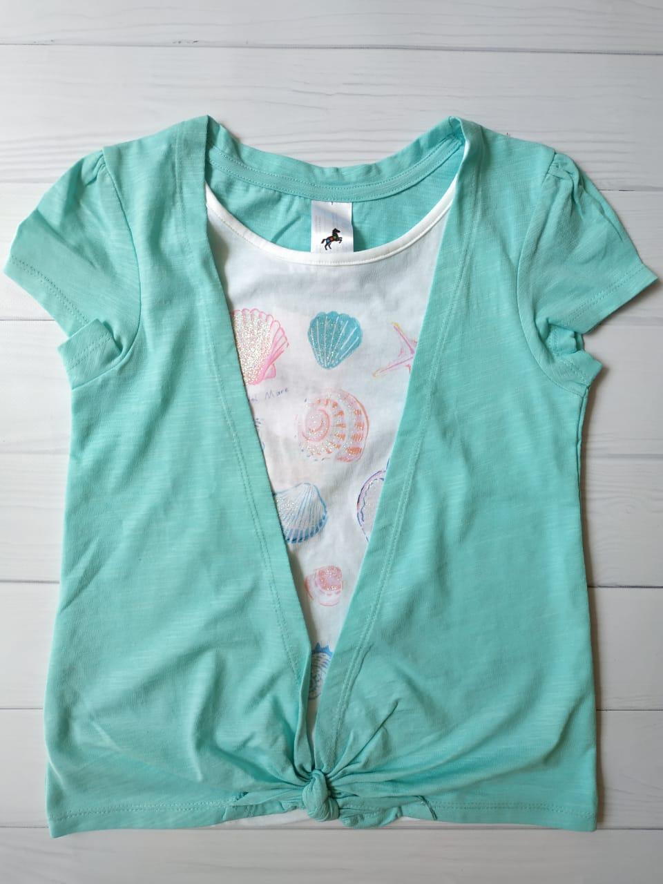 

Футболка обманка для девочки C&A 116 размер бирюзовая 204732