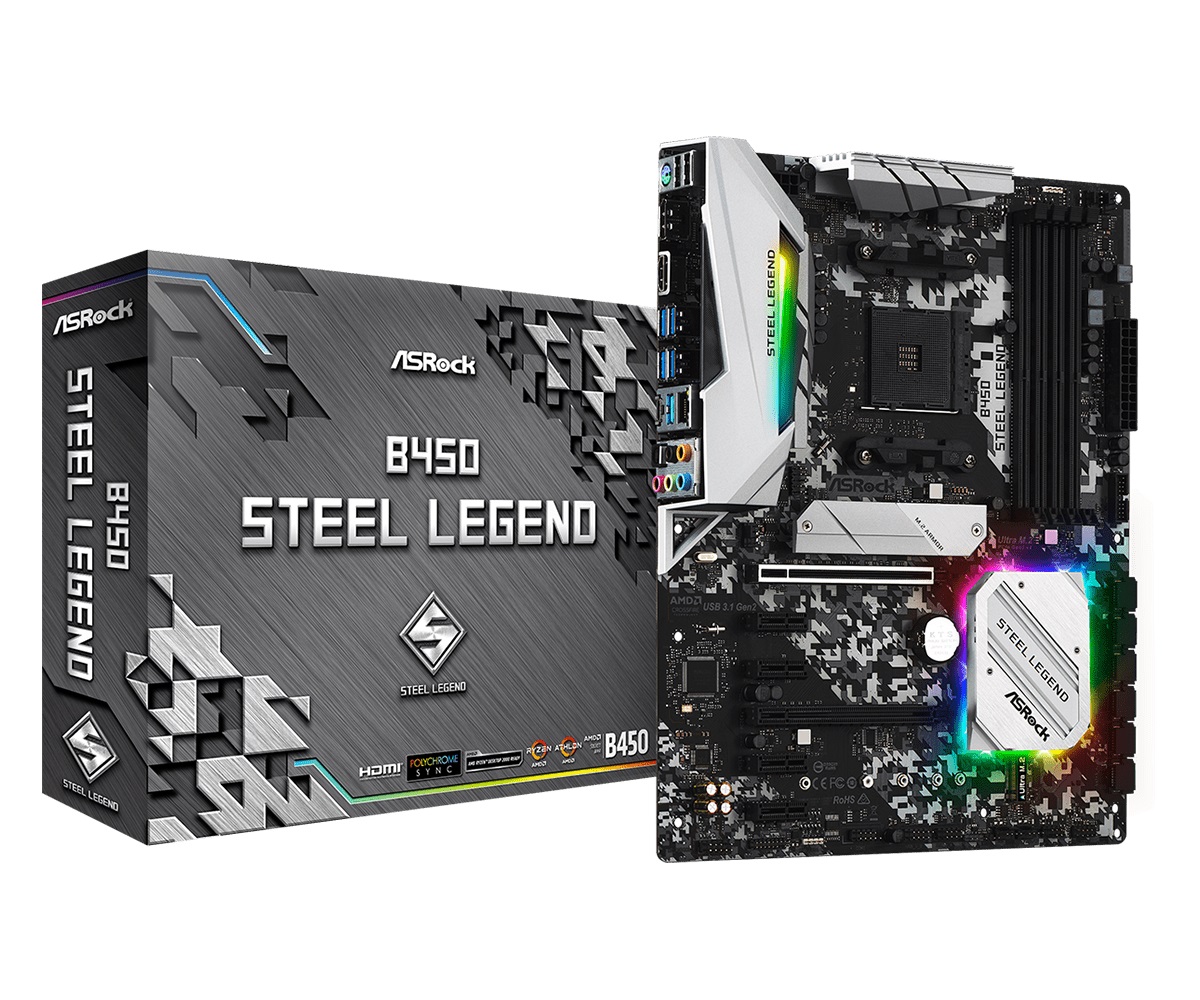 

Материнская плата ASRock B450 Steel Legend Socket AM4