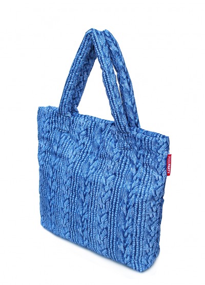 

Сумка женская дутая Poolparty с вязкой Sweater Blue (P-1276)