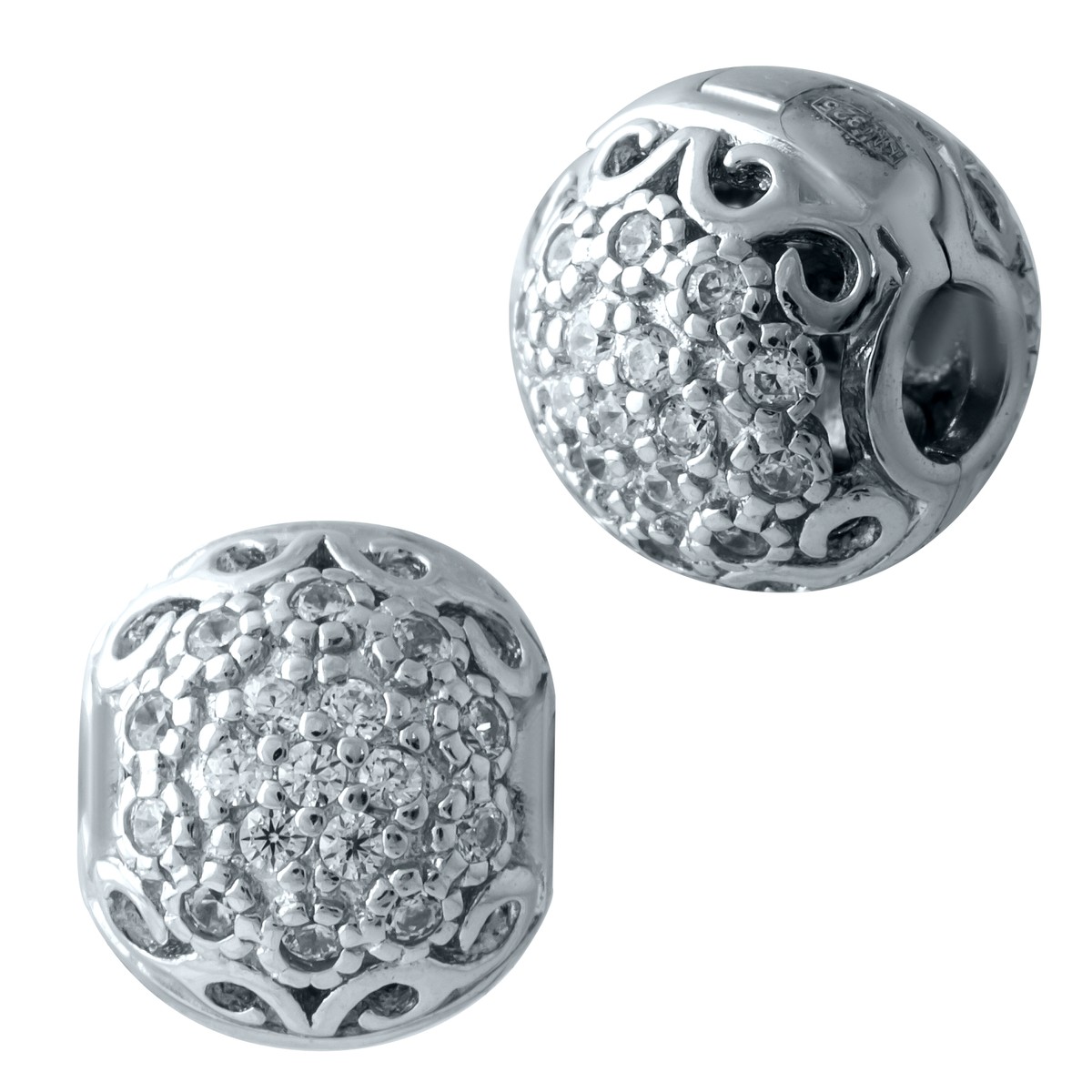 

Серебряный шарм-клипса SilverLine с фианитами