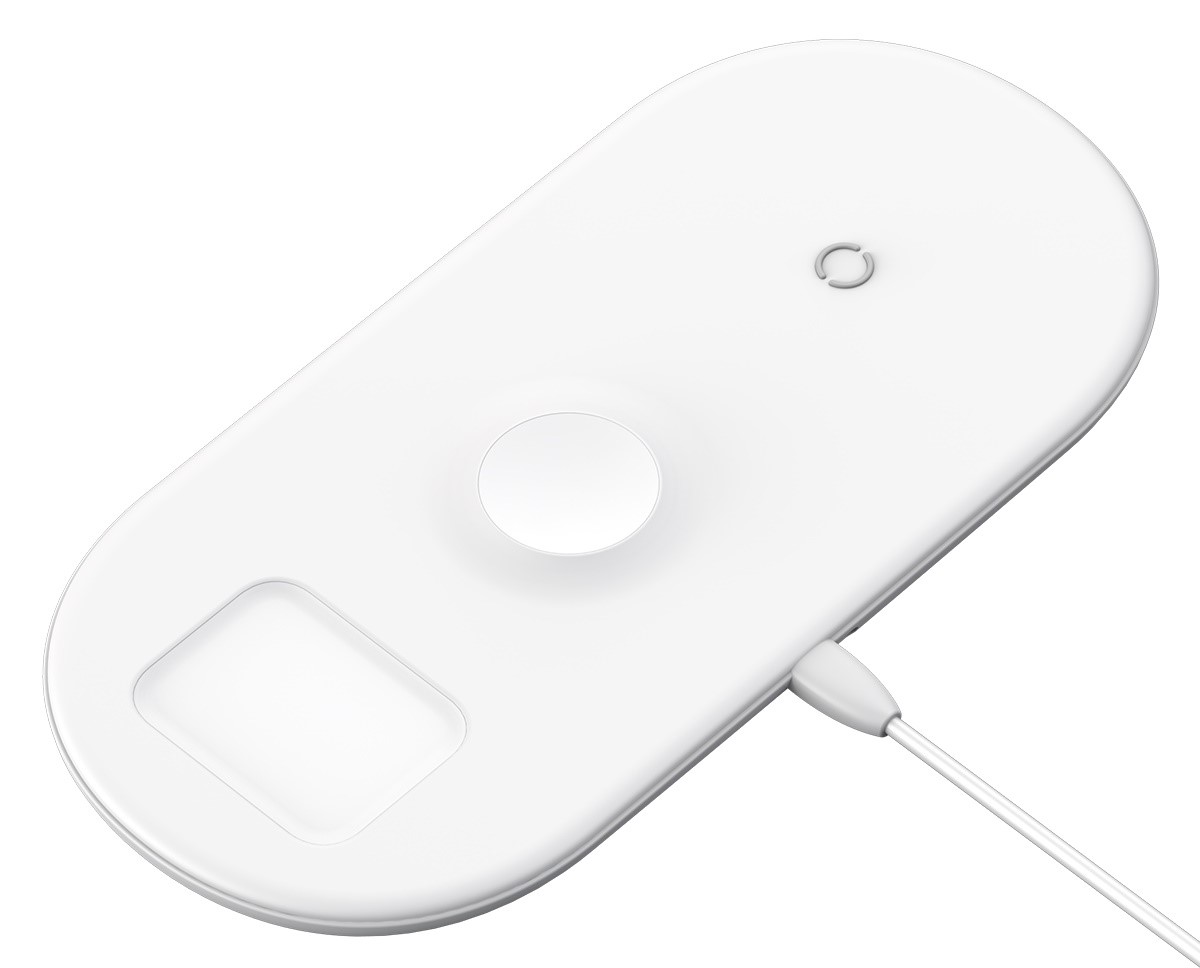 

Беспроводное зарядное устройство Baseus Smart 3in1 For Phone+Watch+Pods (18W MAX) Белый