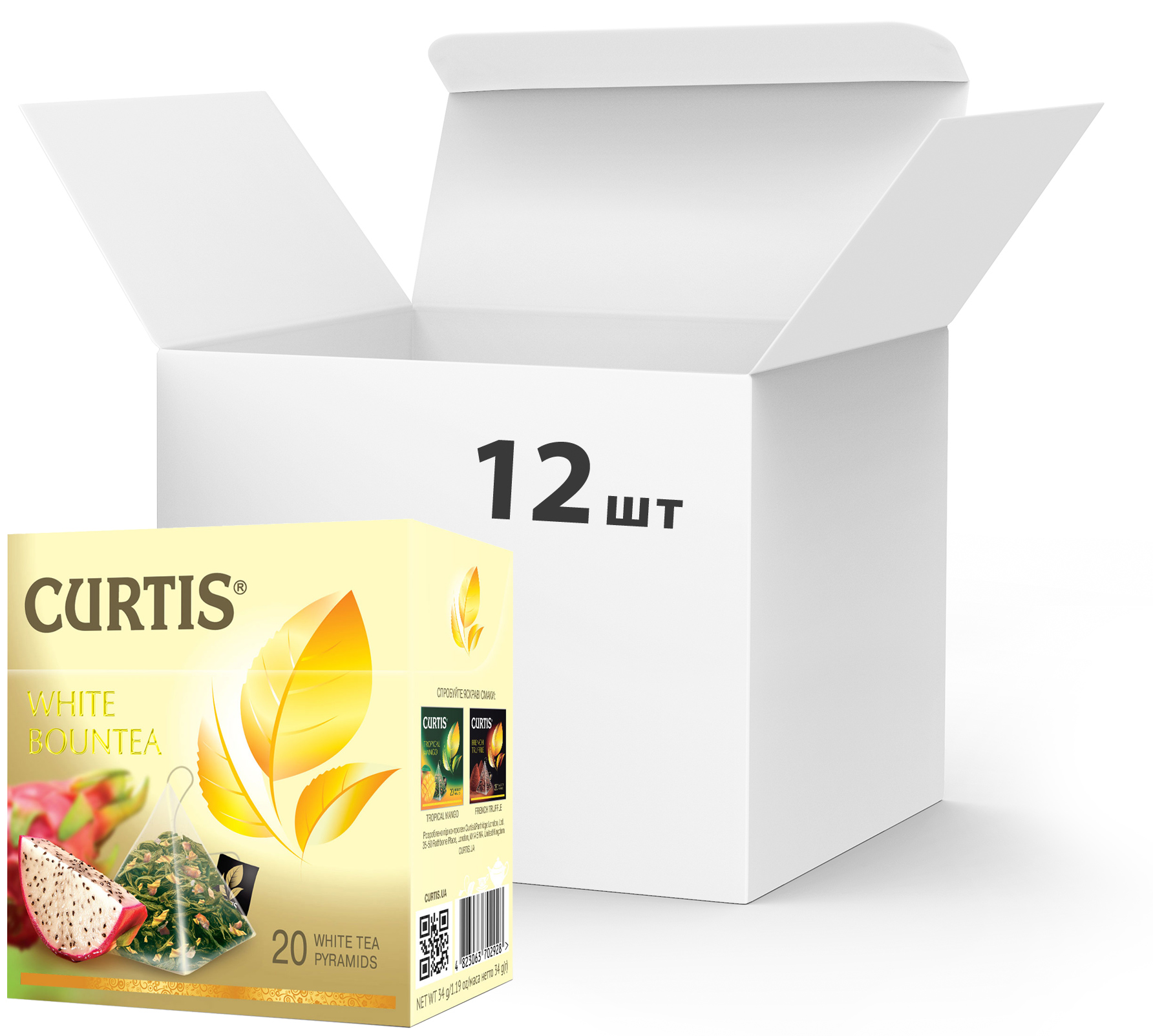 Акція на Упаковка чая белого с добавками пакетированного Curtis White Bountea 20 пакетиков х 12 шт (4823063702935) від Rozetka UA