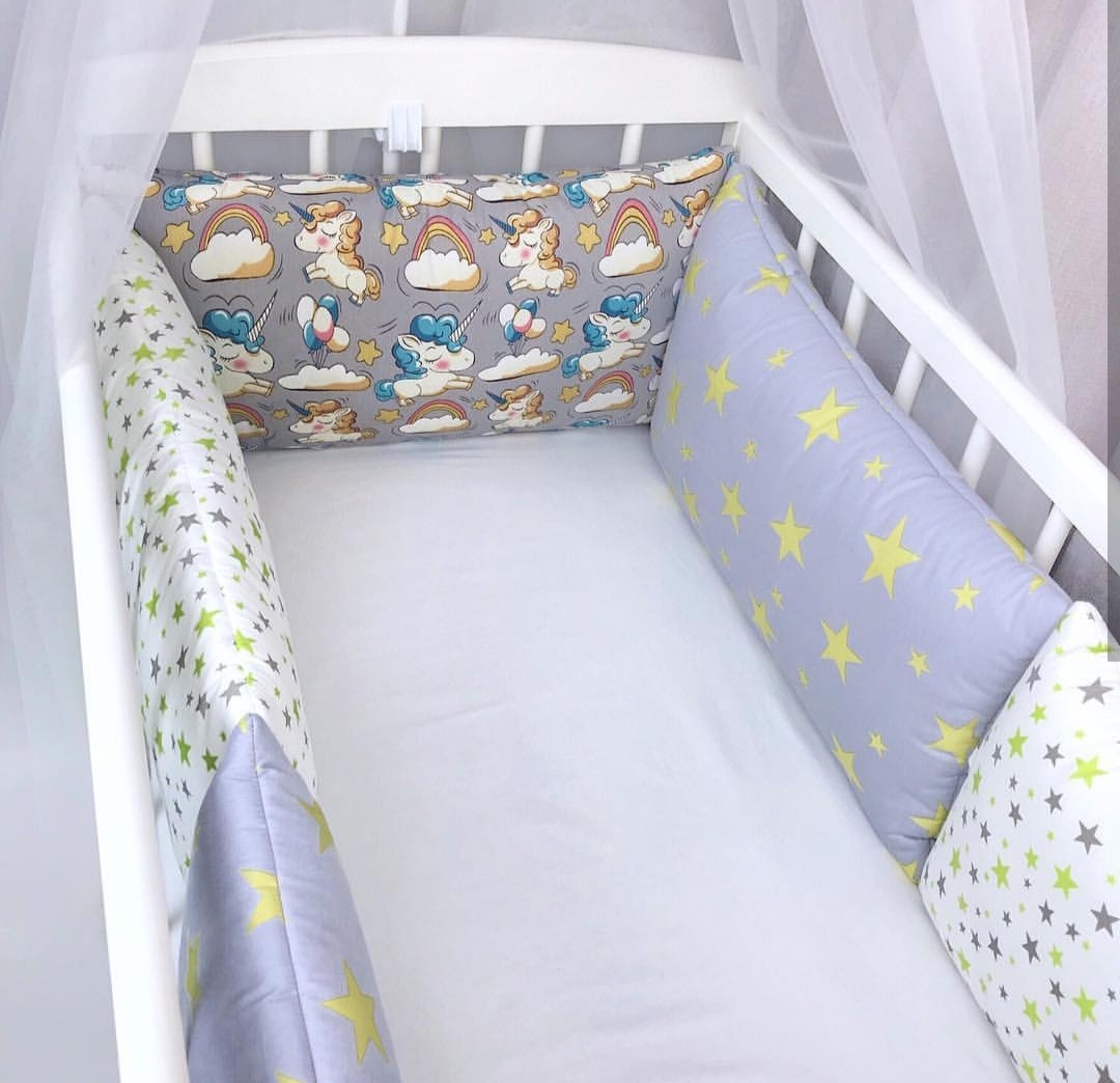 

Бортики в детскую кроватку Littlebo Единорожки 120x60
