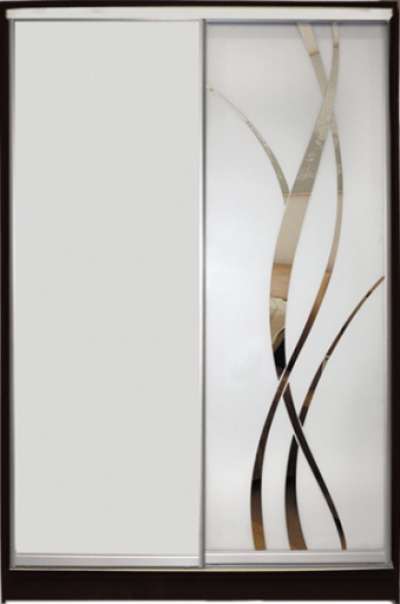 

Шкаф купе Luxe Studio Стандарт-3 Зеркало с Пескоструем-1 1400x2000x450 двухдверный