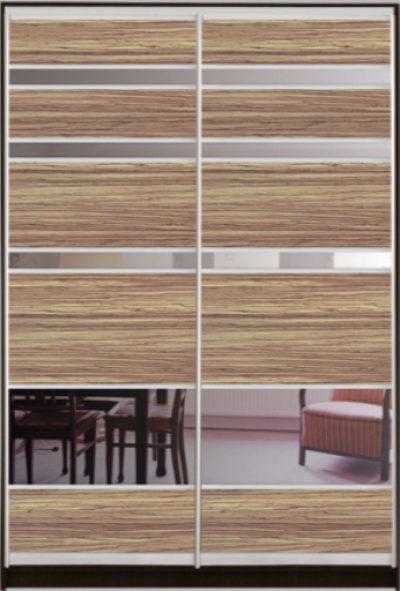 

Шкаф купе Luxe Studio Стандарт-3 ДСП/Зеркало-6 1500x2400x600 двухдверный