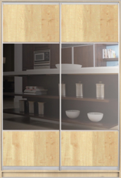 

Шкаф купе Luxe Studio Стандарт-2 ДСП/Тонированное зеркало-4 1500x2000x600 двухдверный