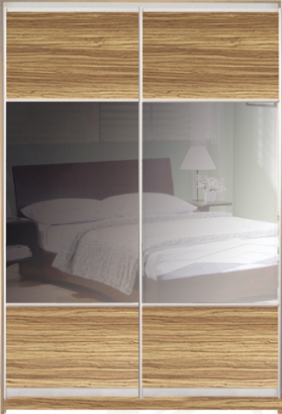 

Шкаф купе Luxe Studio Стандарт-3 ДСП/Тонированое зеркало-9 1900x2400x450 двухдверный