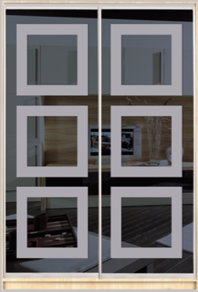 

Шкаф купе Luxe Studio Стандарт-2 Тонированное зеркало с Пескоструем-2 1900x2400x600 двухдверный