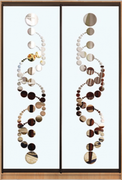 

Шкаф купе Luxe Studio Стандарт-3 Тонированное зеркало с Пескоструем 1500x2300x600 двухдверный