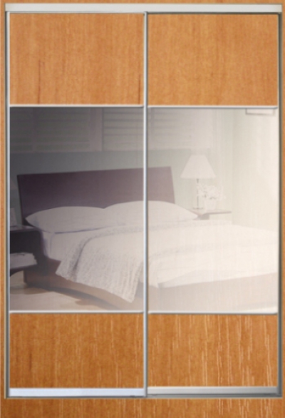 

Шкаф купе Luxe Studio Стандарт-3 ДСП/Тонированое зеркало-10 1300x2000x450 двухдверный