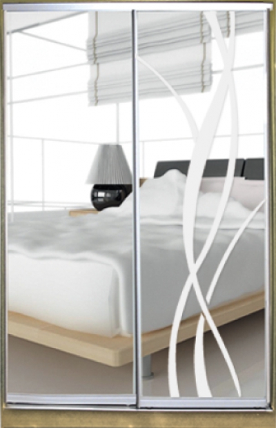 

Шкаф купе Luxe Studio Стандарт-2 Зеркало/Зеркало с Пескоструем-2 1500x2100x600 двухдверный