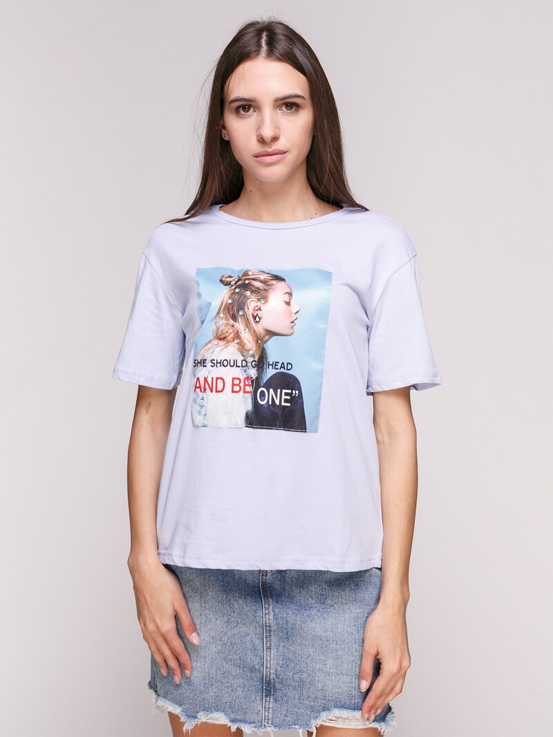 

Футболка с принтом Coperry one size фиолетовый (1277)