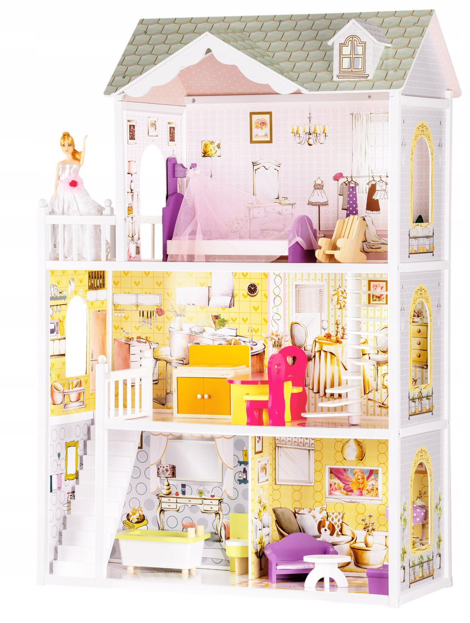 

Кукольный домик игровой для Барби Ecotoys 4108 Beverly + кукла