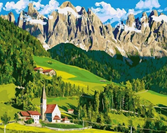 

Картина по номерам Домик в Альпах GX21692 40х50 см