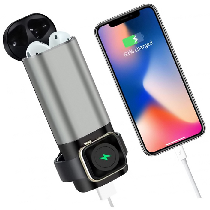 

Power Bank 3 в 1 для Iphone, Apple Watch и AirPods Серебро (1099)