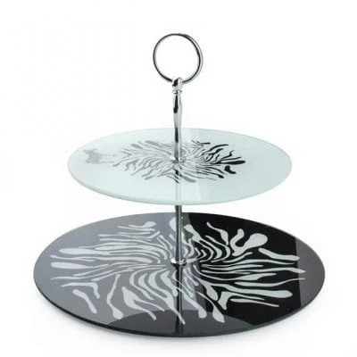 

Тортовница стеклянная двухъярусная Flora Zebra 30362