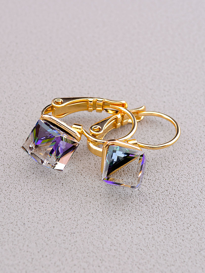 

Серьги с кристаллами Сваровски фиолетовые Swarovski Xuping (позолота 18к) 097199