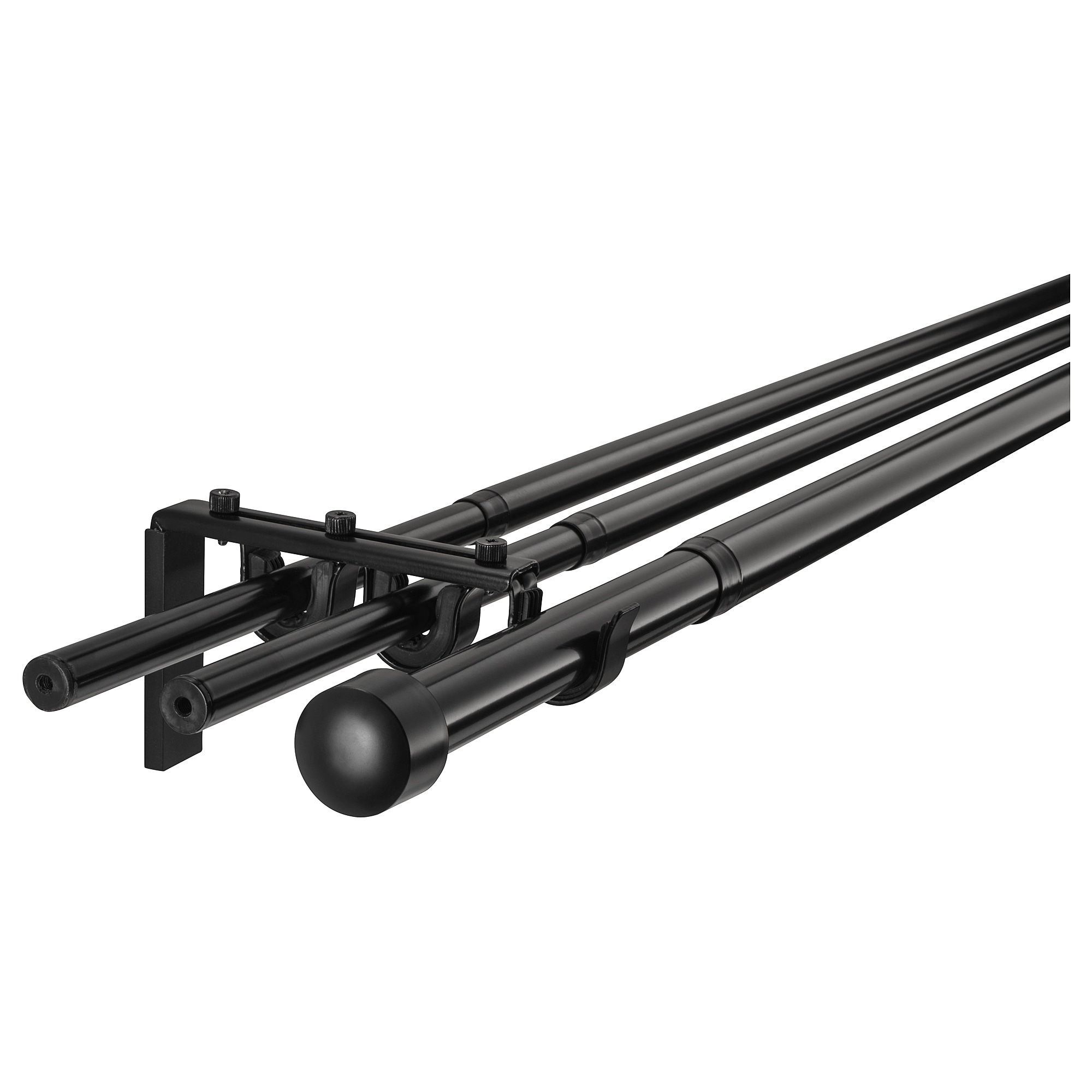 

Тройной гардинный карниз IKEA РЭККА / ХУГАД черный 999.295.85