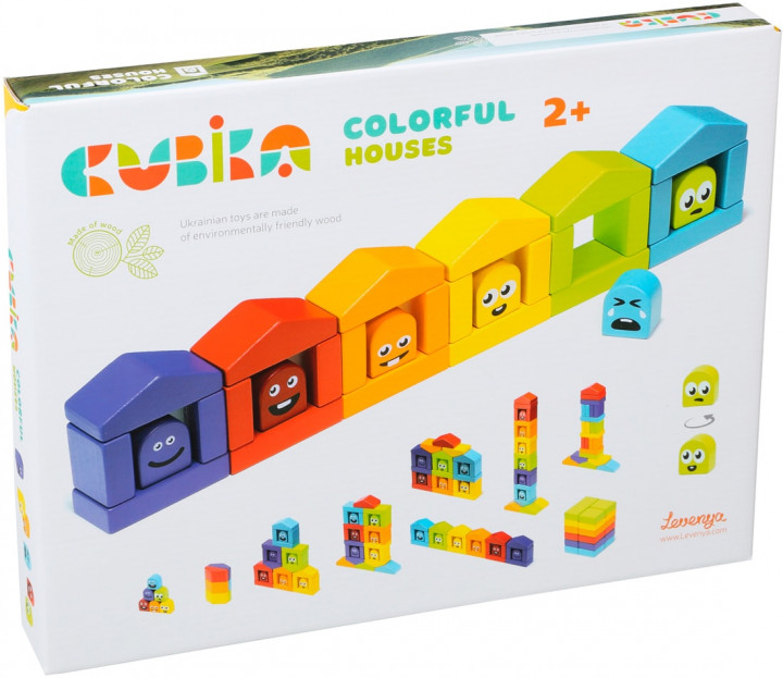 

Cubika Деревяний конструктор "Кольорові будиночки"(14866K)